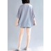 Mu o neck Batwing Sleeve chiffon For Women Outfits gray tops Summer