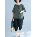 Women army green linen cotton clothes For Women Omychic Tops hooded side open Midi Summer tops