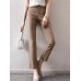 Solid Zip Front Casual Pants For Women